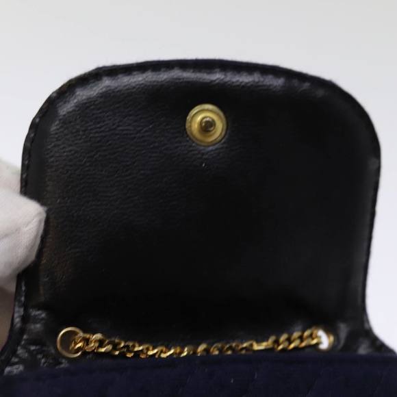 CHANEL Chain Pouch Canvas Navy CC Auth 74394 - Picture 11 of 16